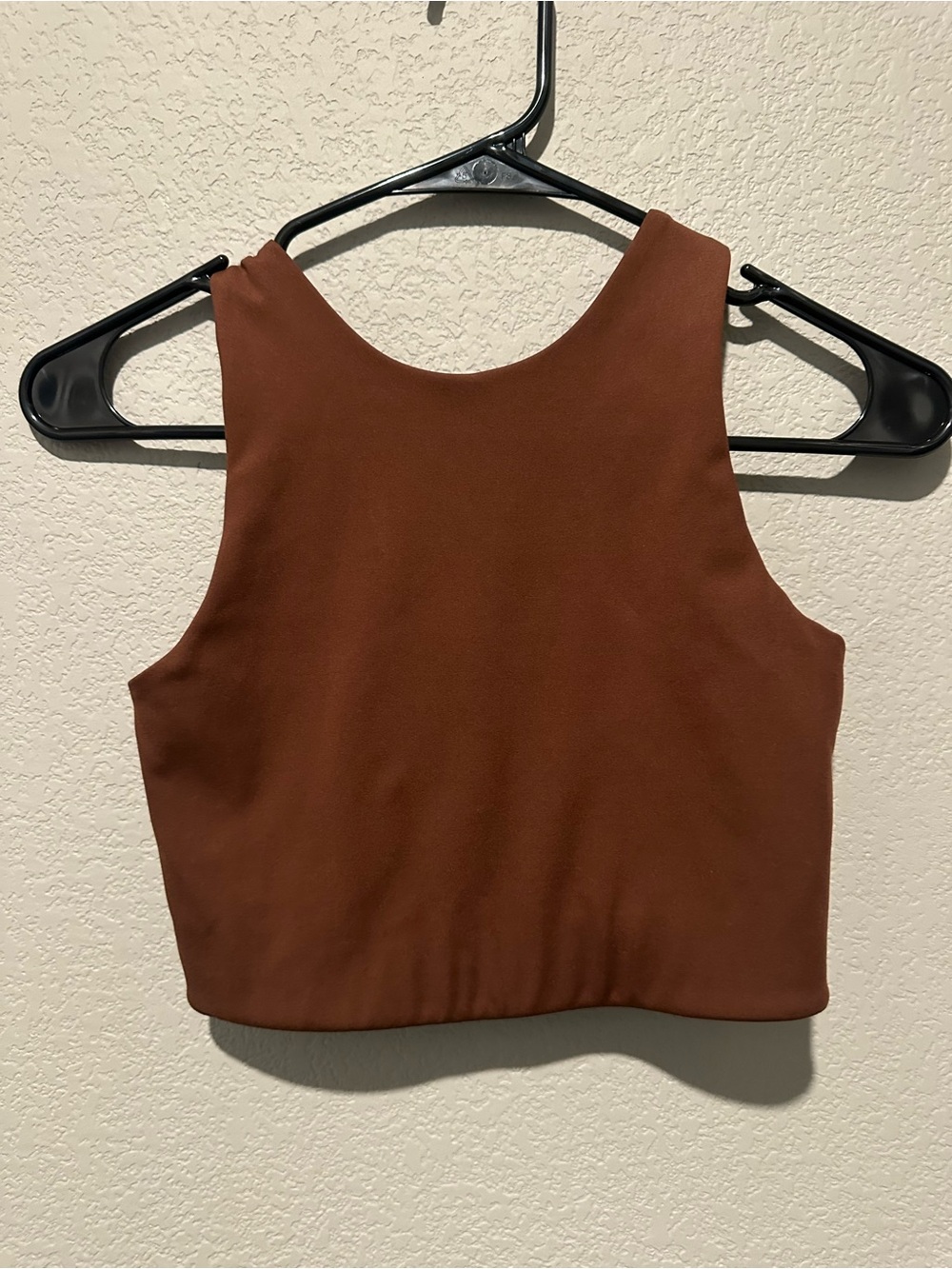 girlfriend collective Chocolate Brown Ribbed Cropped Tank